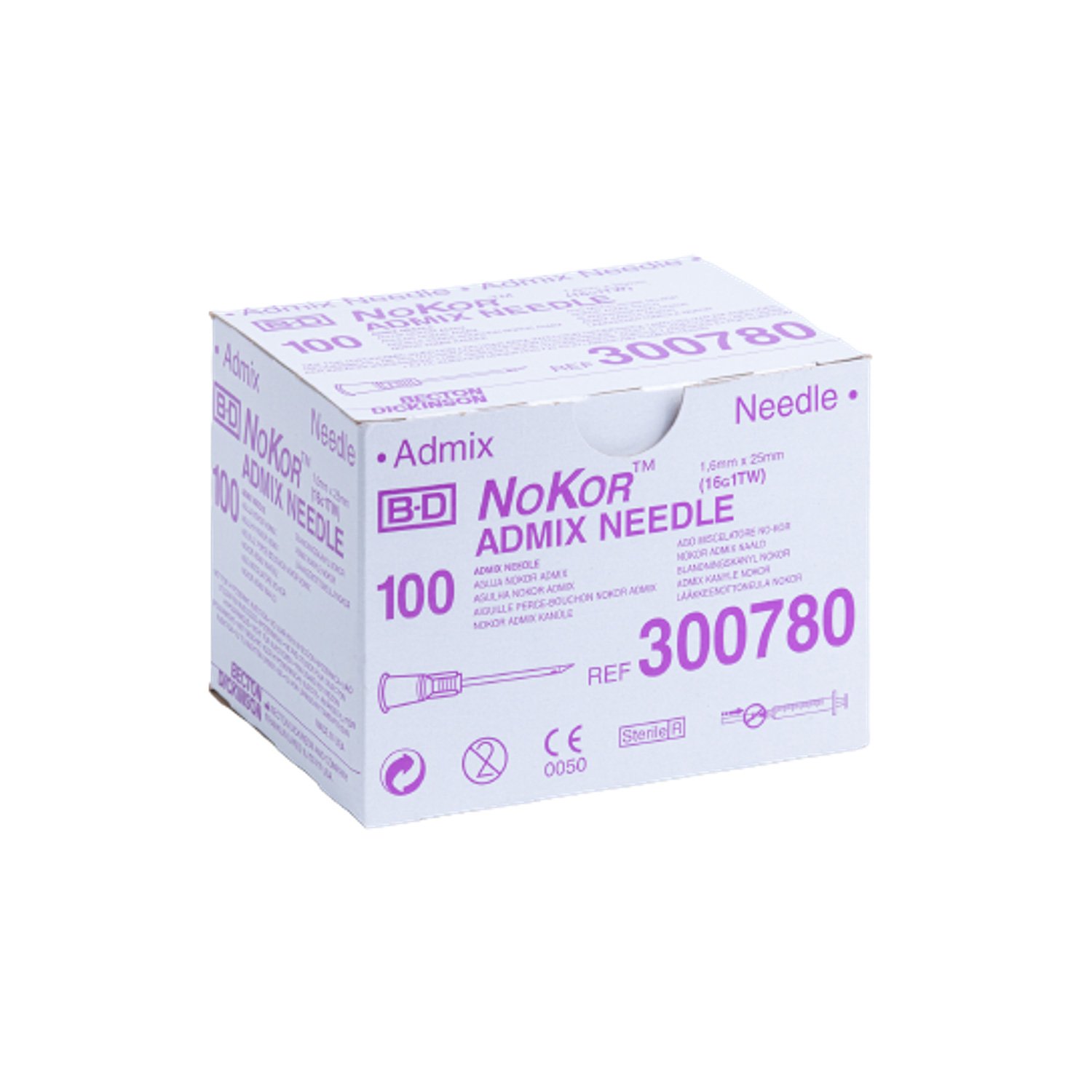 <b>Aiguilles perce bouchon Admix 16G1 Nokor</b> <br> <br>PRêTES A L’EMPLOI<br><br> <br>[livrées stériles sous blister]<br><br>